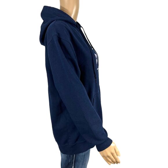 Under Armour Womens Hoodie Hooded Sweatshirt Pullover Navy Blue Logo Large - Picture 4 of 9